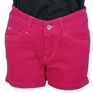 Luun Luu Women Jeans Shorts Red Color Stretch Low Rise Denim Zipper